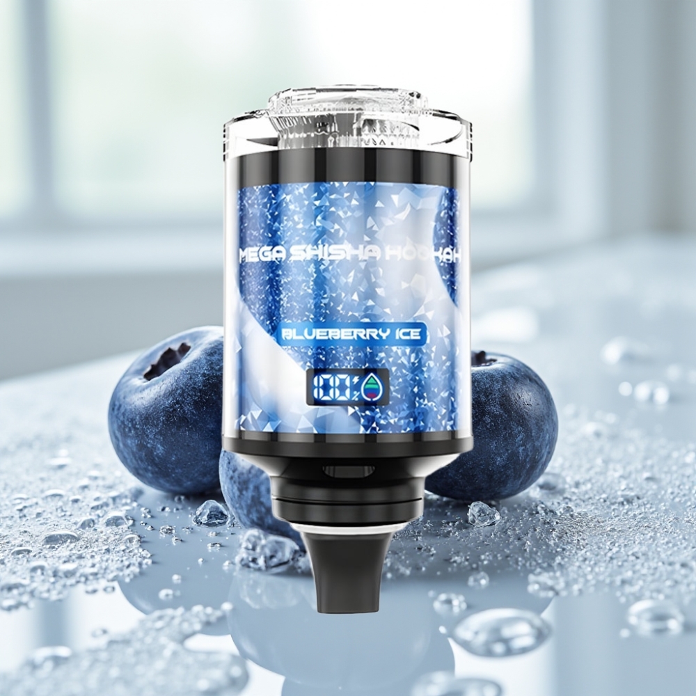 JNR Mega Shisha Hookah 100K Blueberry Ice con Pantalla Inteligente y Carga Tipo-C