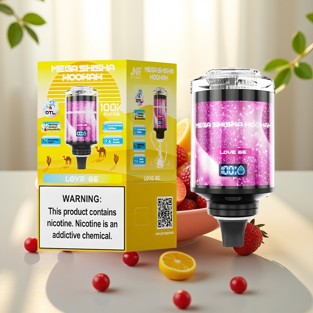 JNR Mega Shisha Hookah 100K Desktop Compatibility Amor 66 60ml Pantalla Inteligente