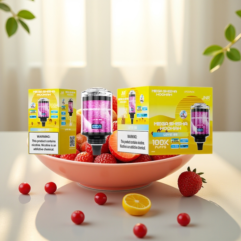JNR Mega Shisha Hookah 100K Desktop Compatibility Amor 66 60ml Pantalla Inteligente