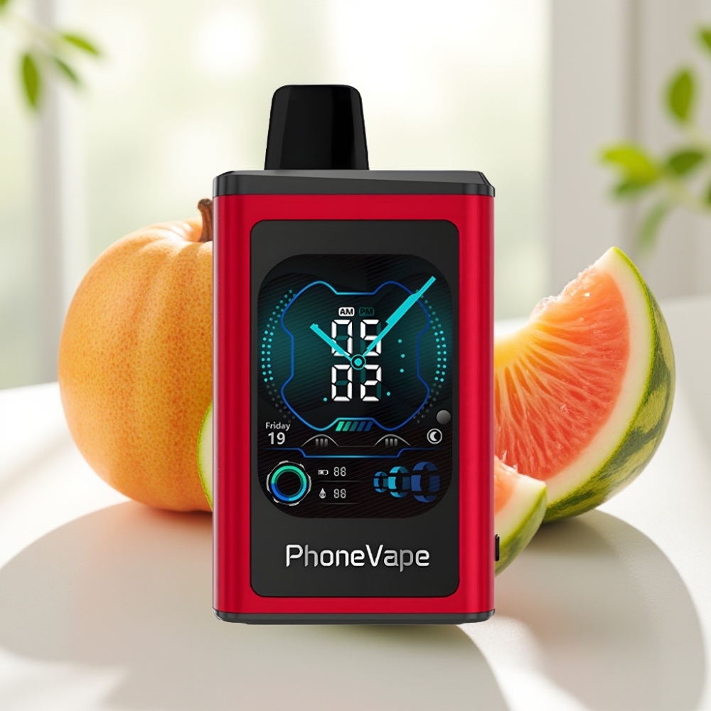 JNR PhoneVape 30000 puffs Disposable Vape Melocotón Mango Sandía con Pantalla Completa y Batería Recargable 850mAh