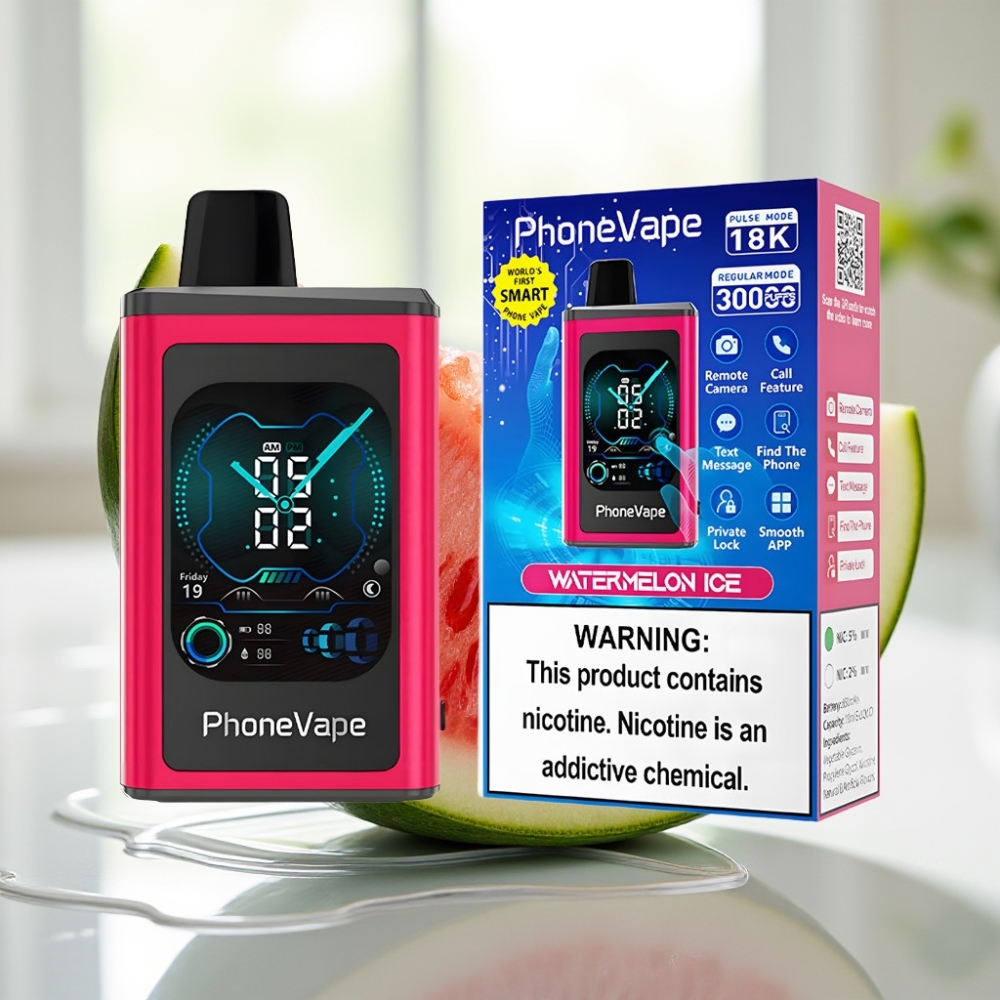 JNR PhoneVape 30000 puffs Disposable Vape Sandía Helada con Pantalla Completa y Batería Recargable 850mAh