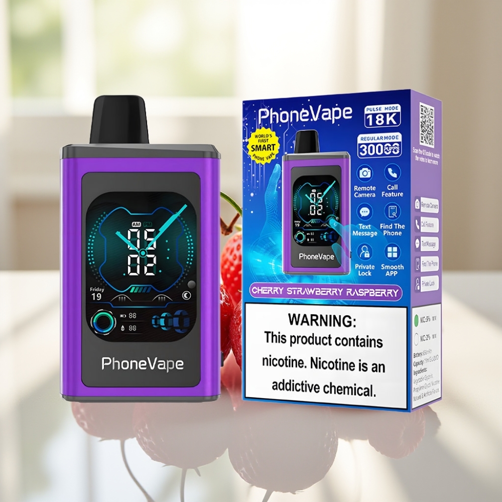JNR PhoneVape Cereza Fresa Frambuesa 30000 puffs App Control Turbo Mode