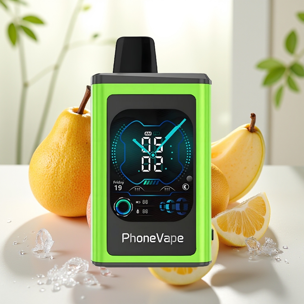 JNR PhoneVape Manzana Ácida Helada 30000 puffs con Pantalla Completa y Cámara Remota