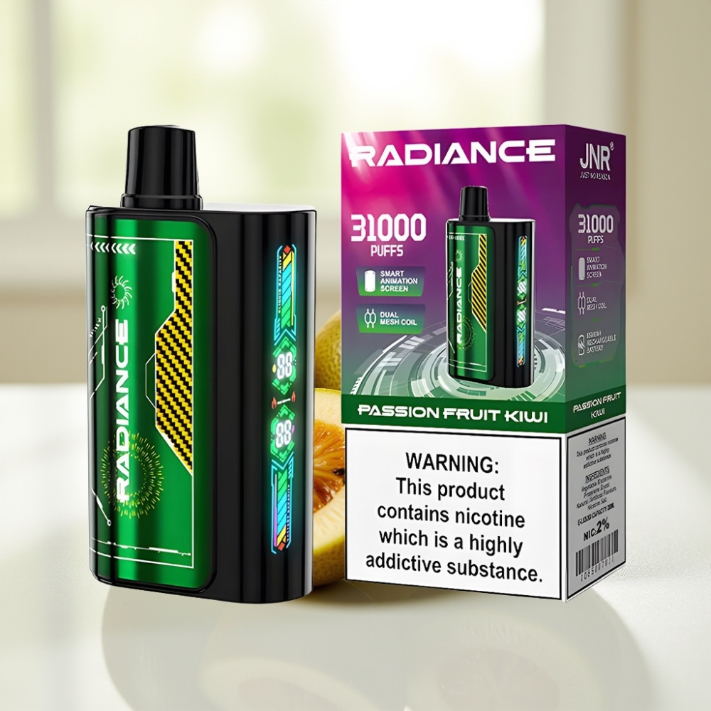 JNR Radiance 31000 Puffs Disposable Vape Maracuyá Kiwi con Pantalla Animada Inteligente