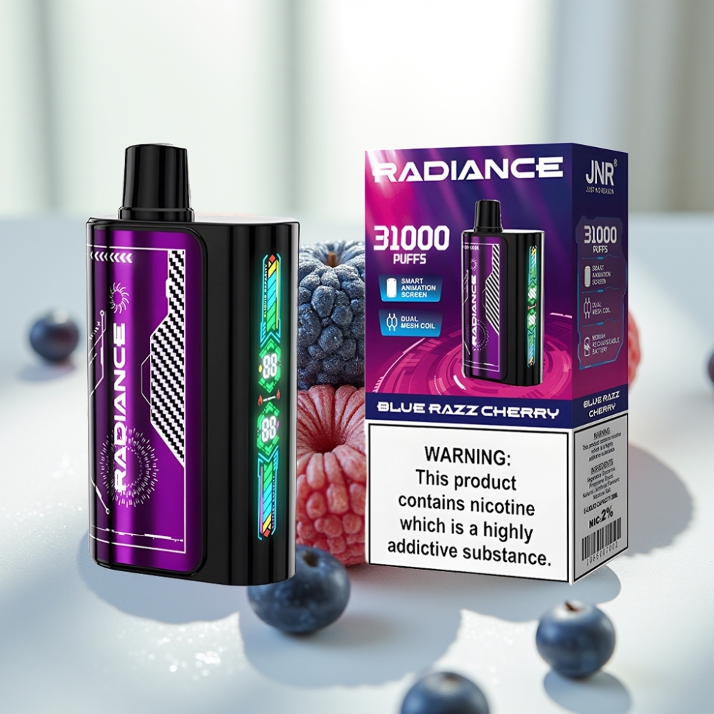 JNR Radiance 31000 Puffs Dual Mesh Coil Disposable Vape FRAMBUESA AZUL CEREZA