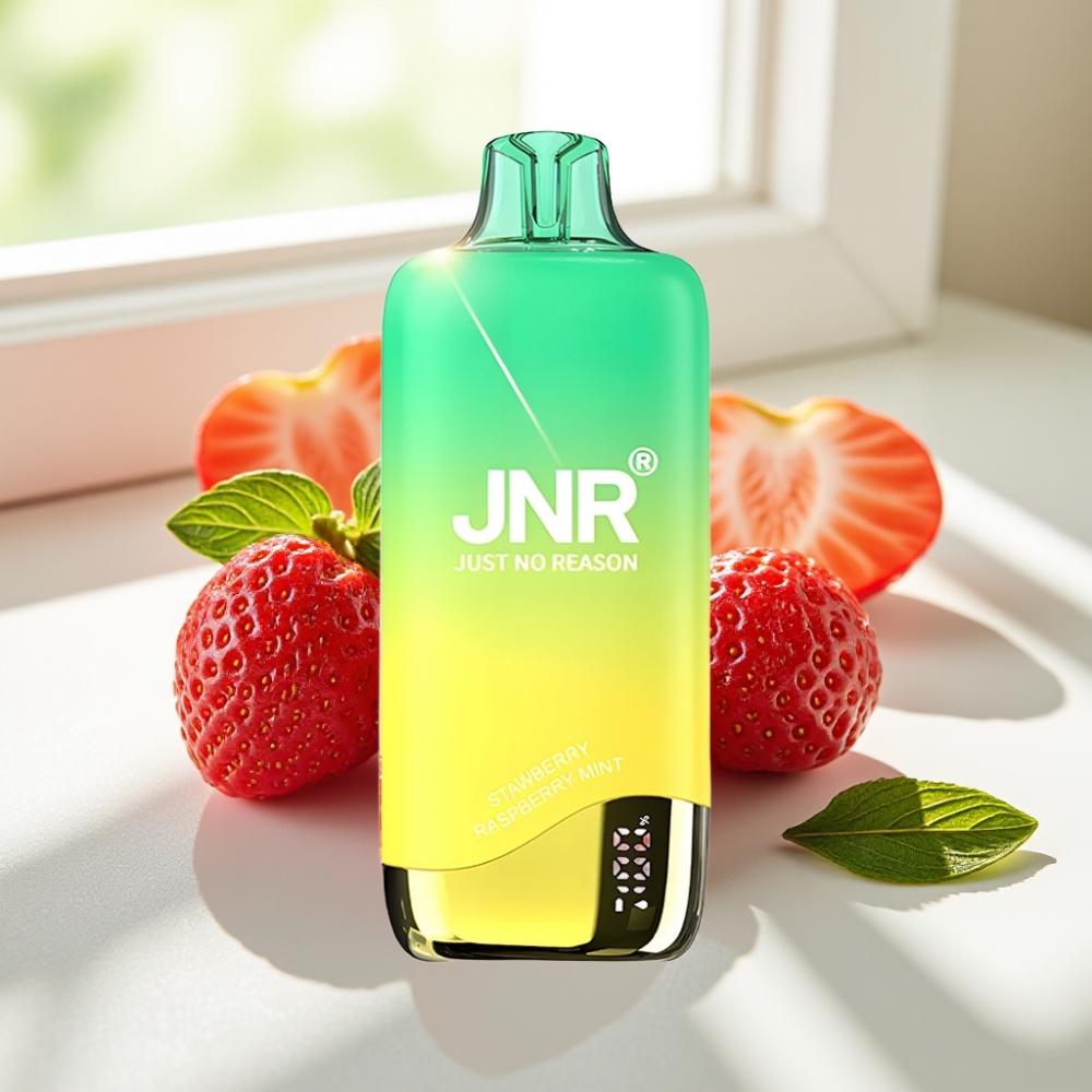 JNR Rainbow 10500 Puffs Disposable Vape Fresa-Melocotón-Menta 18ml USB-C