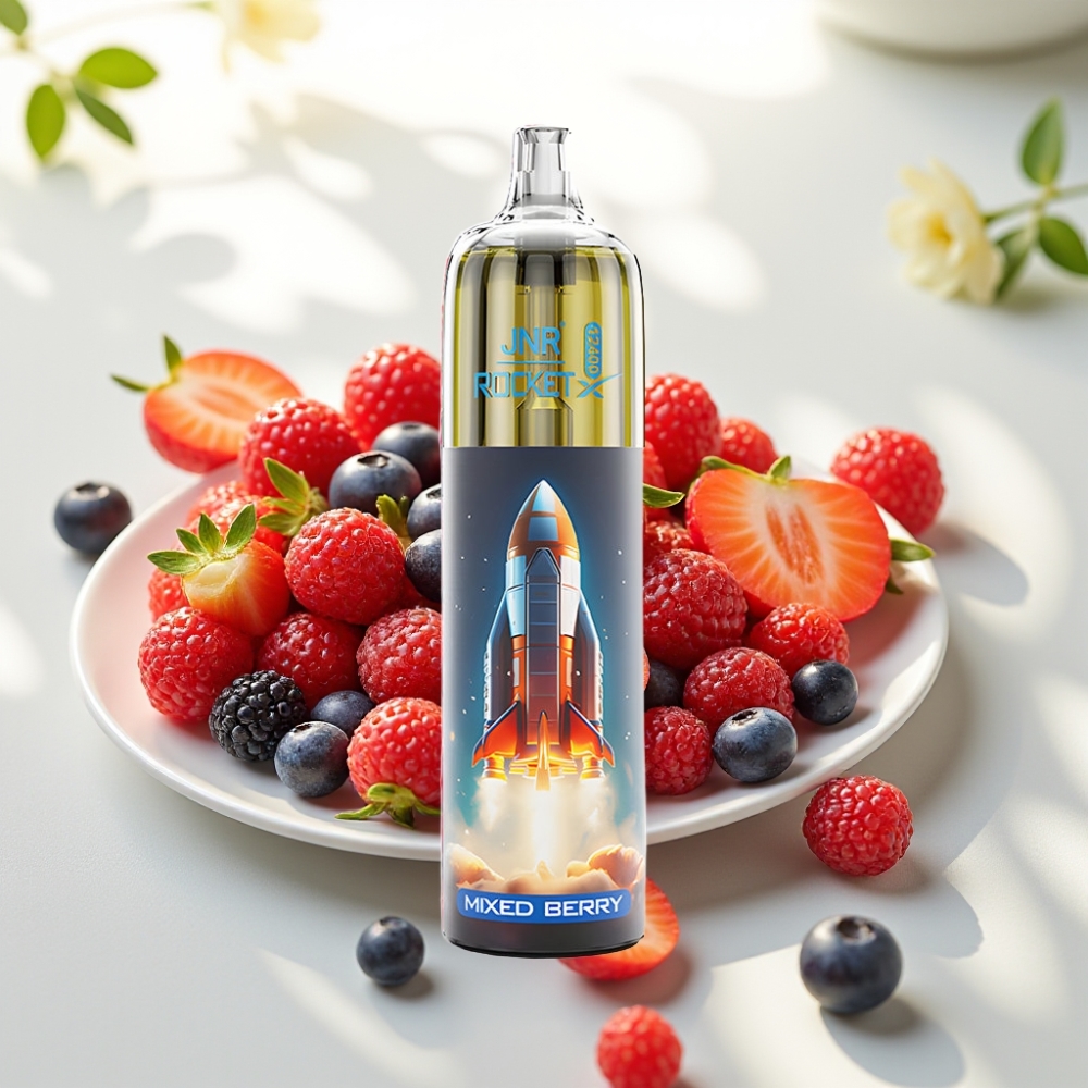 JNR Rocket-X 12400 Puffs Ajuste de Flujo de Aire y Luces RGB Disposable Vape Bayas Mixtas