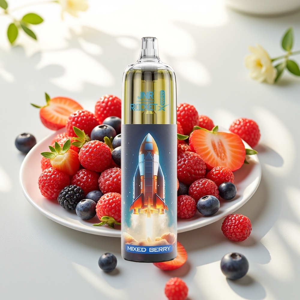 JNR Rocket-X 12400 Puffs Ajuste de Flujo de Aire y Luces RGB Disposable Vape Bayas Mixtas