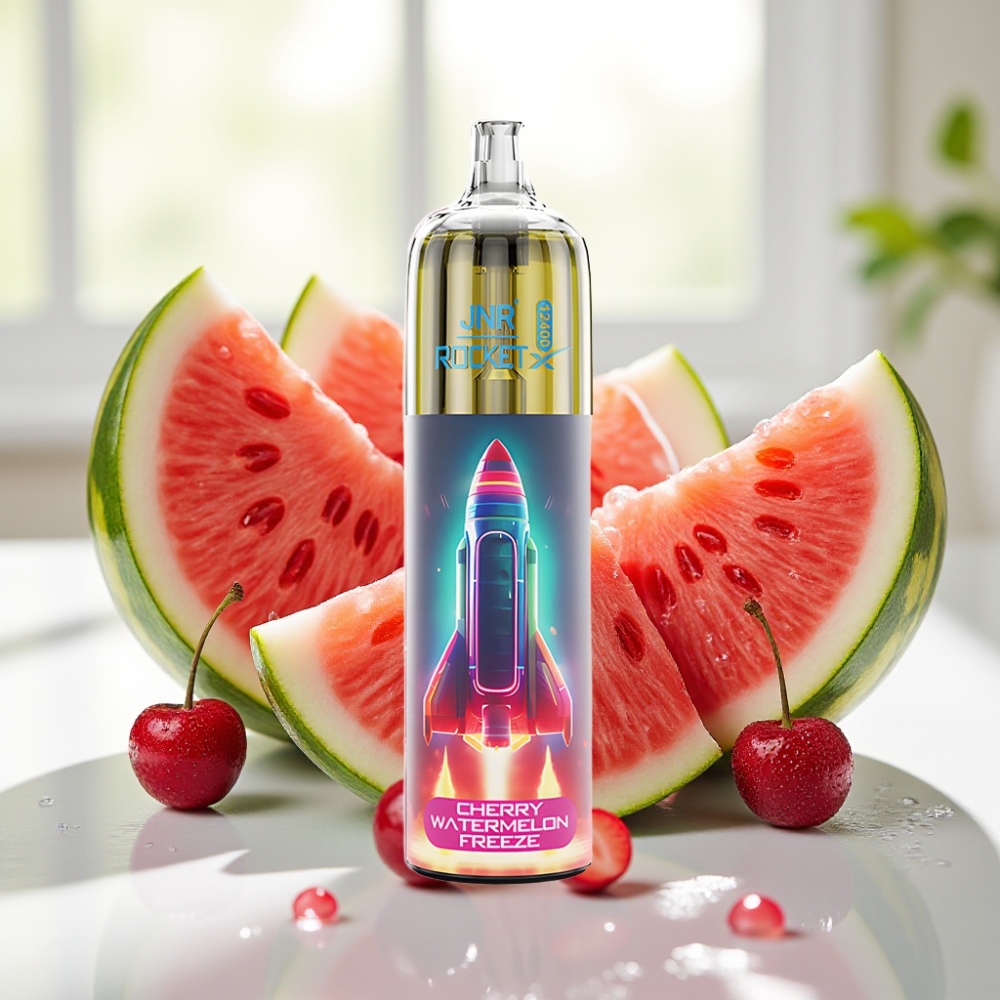 JNR Rocket-X 12400 Puffs Cereza Sandía Helada con RGB y Carga Rápida Type-C