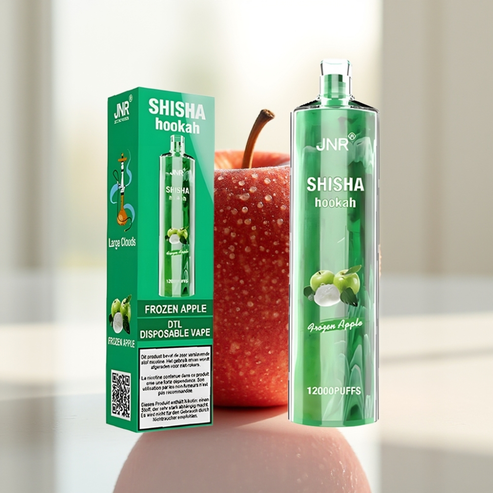 JNR Shisha Hookah 12000 Puffs Disposable Vape Manzana Helada 24ml 750mAh