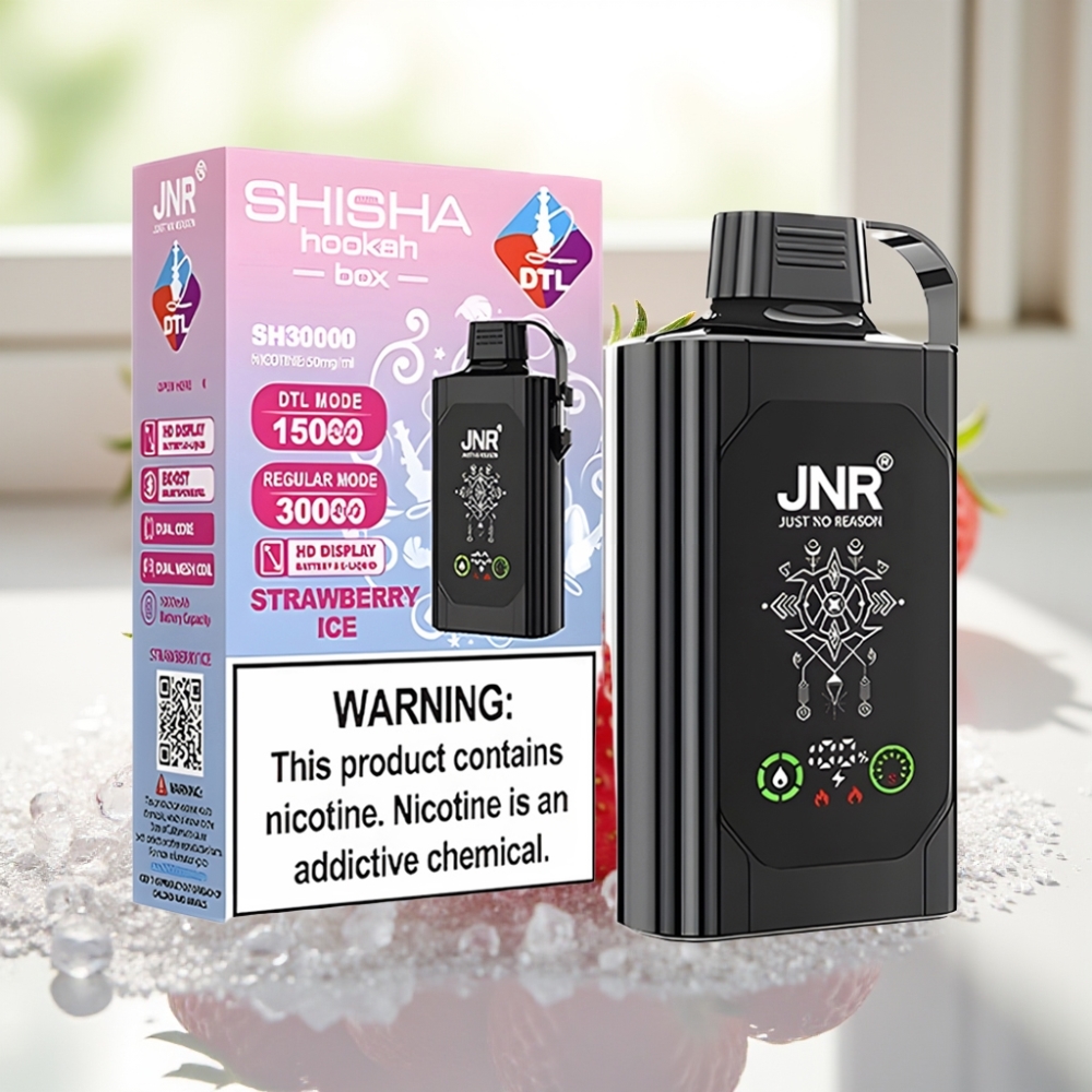 JNR Shisha Hookah Box 20500 Puffs Disposable Vape Fresa Helada con Dual Mesh Coil & Dual Core