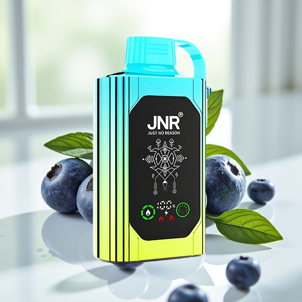 JNR Shisha Hookah Box 20500 Puffs Disposable Vape Menta Arándano con Dual Mesh Coil & Dual Core
