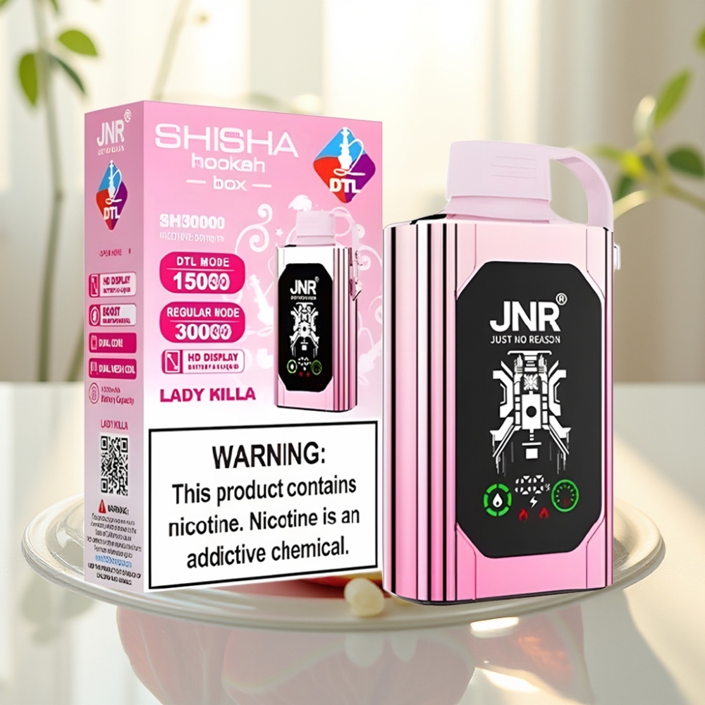 JNR Shisha Hookah Box 20500 Puffs Disposable Vape Reina Asesina HD Display Tipo-C Carga Rápida
