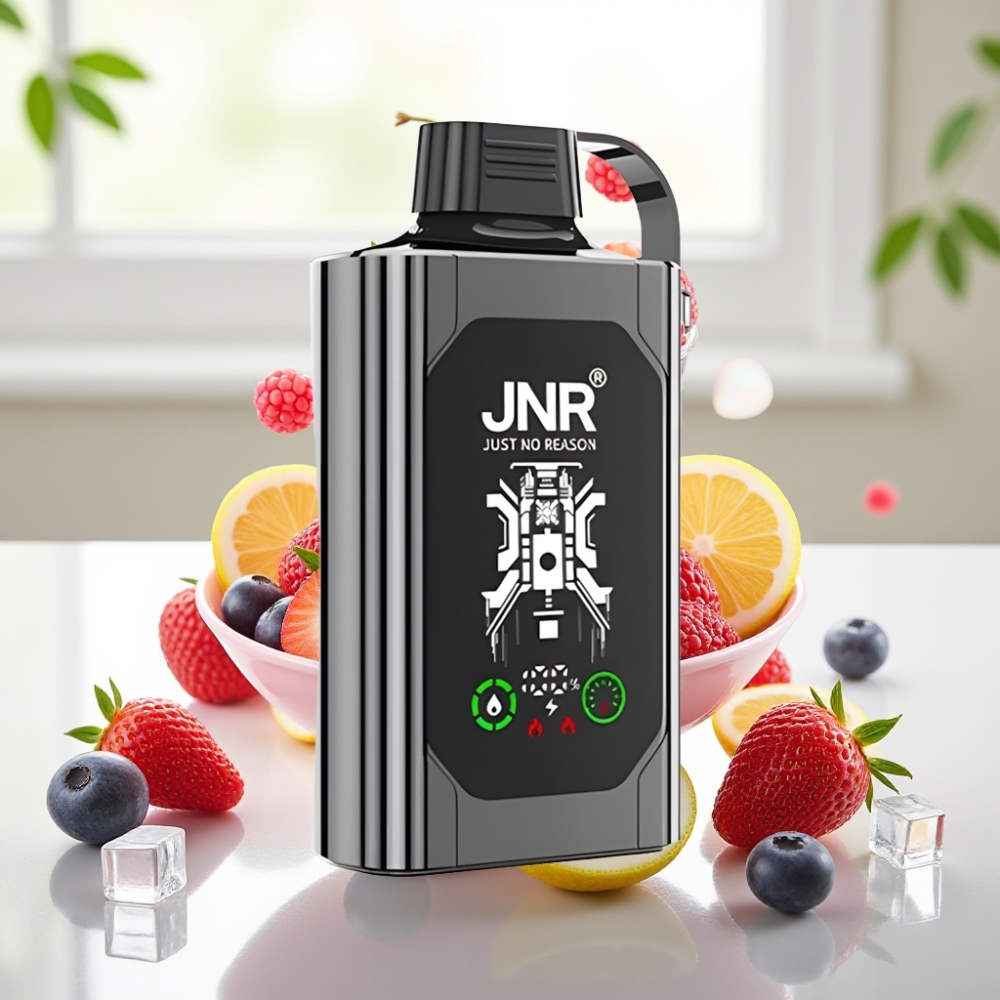 JNR Shisha Hookah Box 20500 Puffs Dispositivo Vapear Desechable Bayas Mixtas Heladas con Pantalla HD y Carga Rápida Type-C