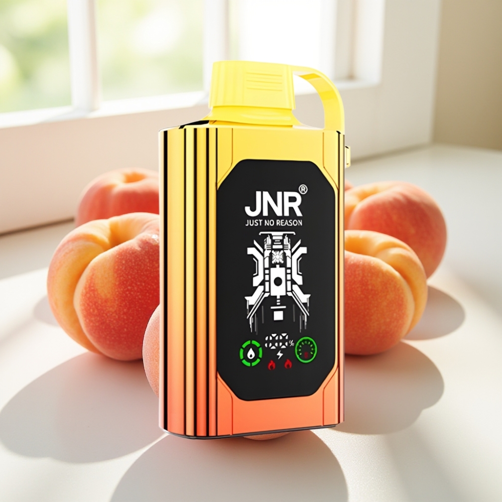 JNR Shisha Hookah Box 20500 Puffs Durazno Jugoso HD Display