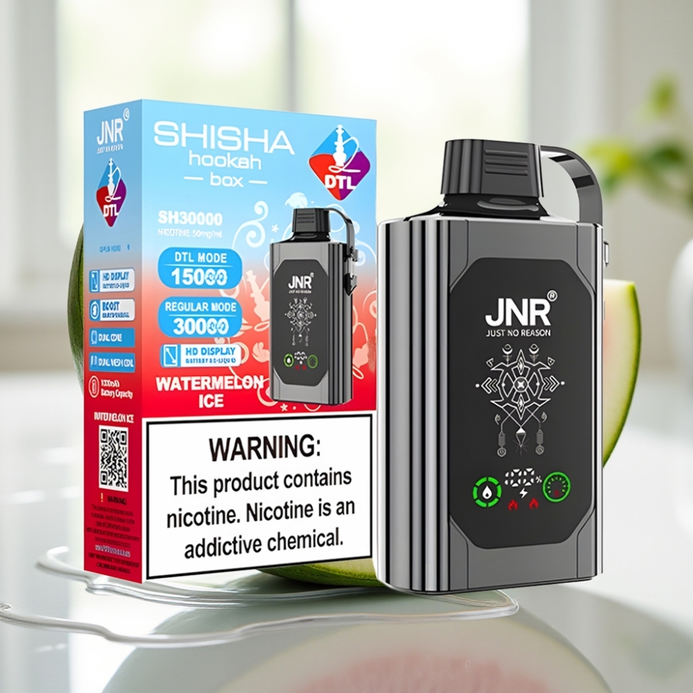 JNR Shisha Hookah Box 20500 Puffs con Pantalla HD y Sabor Sandía Helada