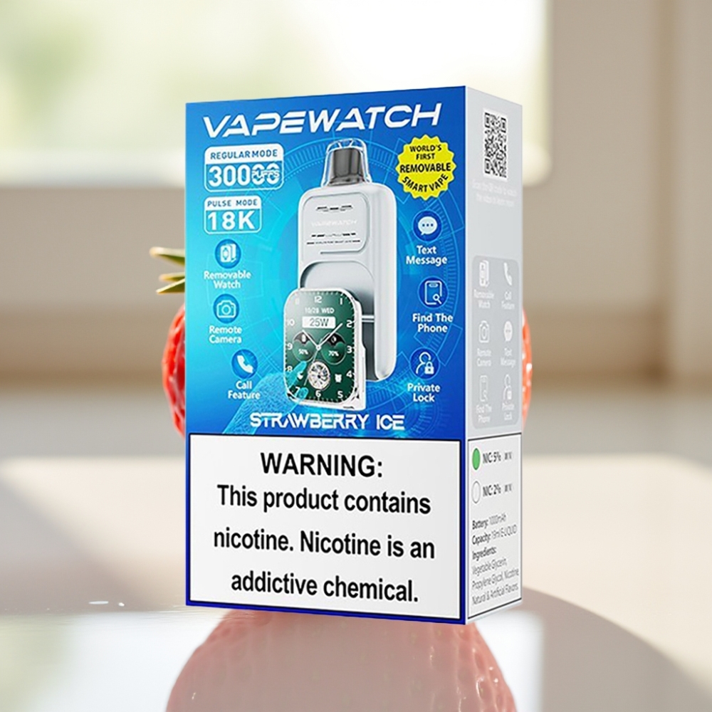 JNR VapeWatch 30000 Puffs Fresa Helada 19mL 5% Dual Mesh Coil