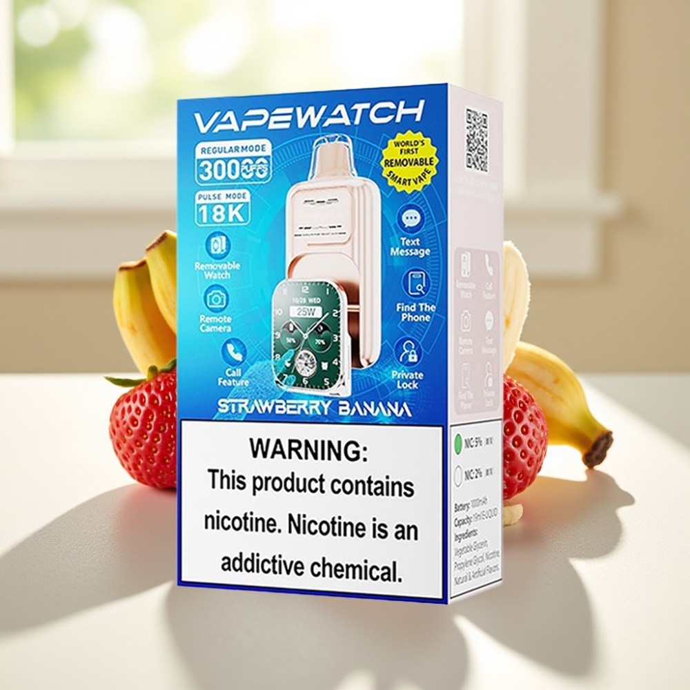 JNR VapeWatch Dual Mesh Coil 19mL Fresa Plátano vape por mayor Uruguay