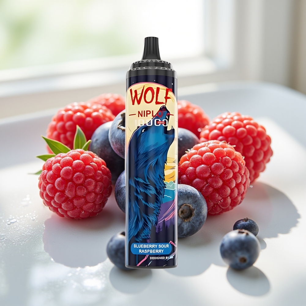 JNR Wolf Niplo 10000 Puffs 20ml Arándano Frambuesa Ácida Tipo-C