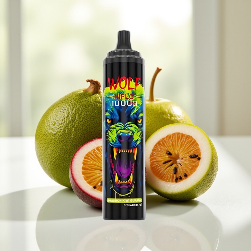 JNR Wolf Niplo 10000 Puffs 20ml Maracuyá Kiwi Guayaba Tipo-C