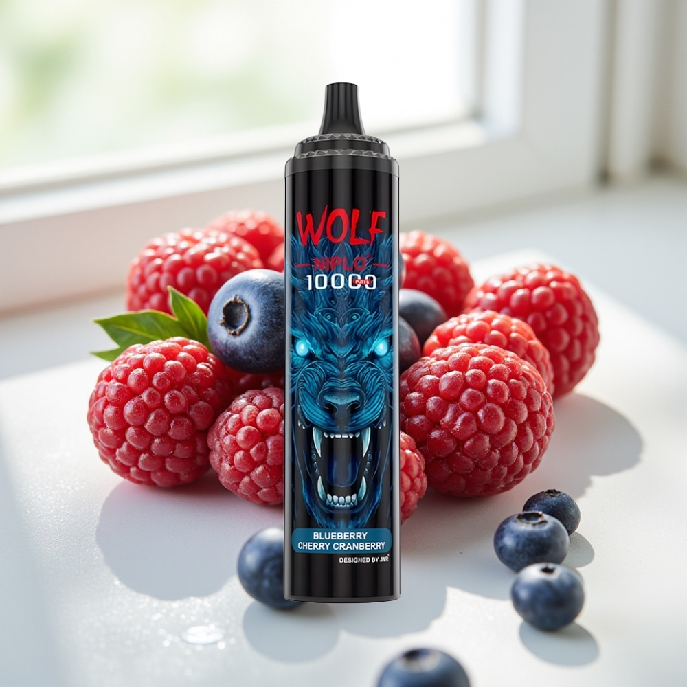 JNR Wolf Niplo 10000 Puffs Disposable Vape Arándano Cereza Morazul Tipo-C