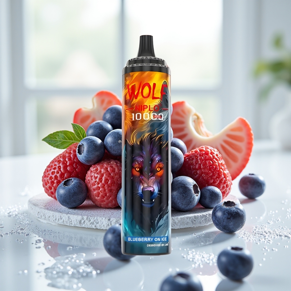 JNR Wolf Niplo 10000 Puffs Dispositivo Vape Azul Menta con Bobina Mesh 1.0 Ohm