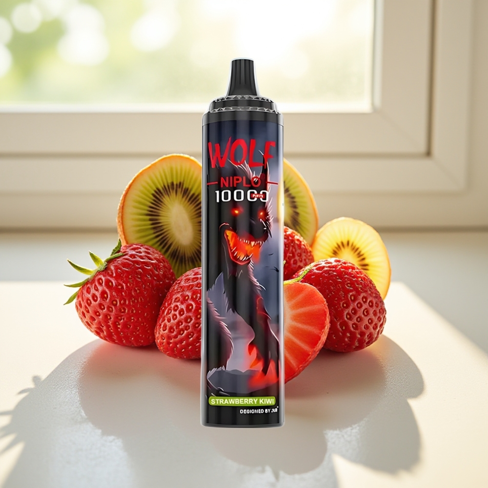 JNR Wolf Niplo 10000 Puffs Fresa Kiwi con Batería 650mAh y Carga Tipo-C