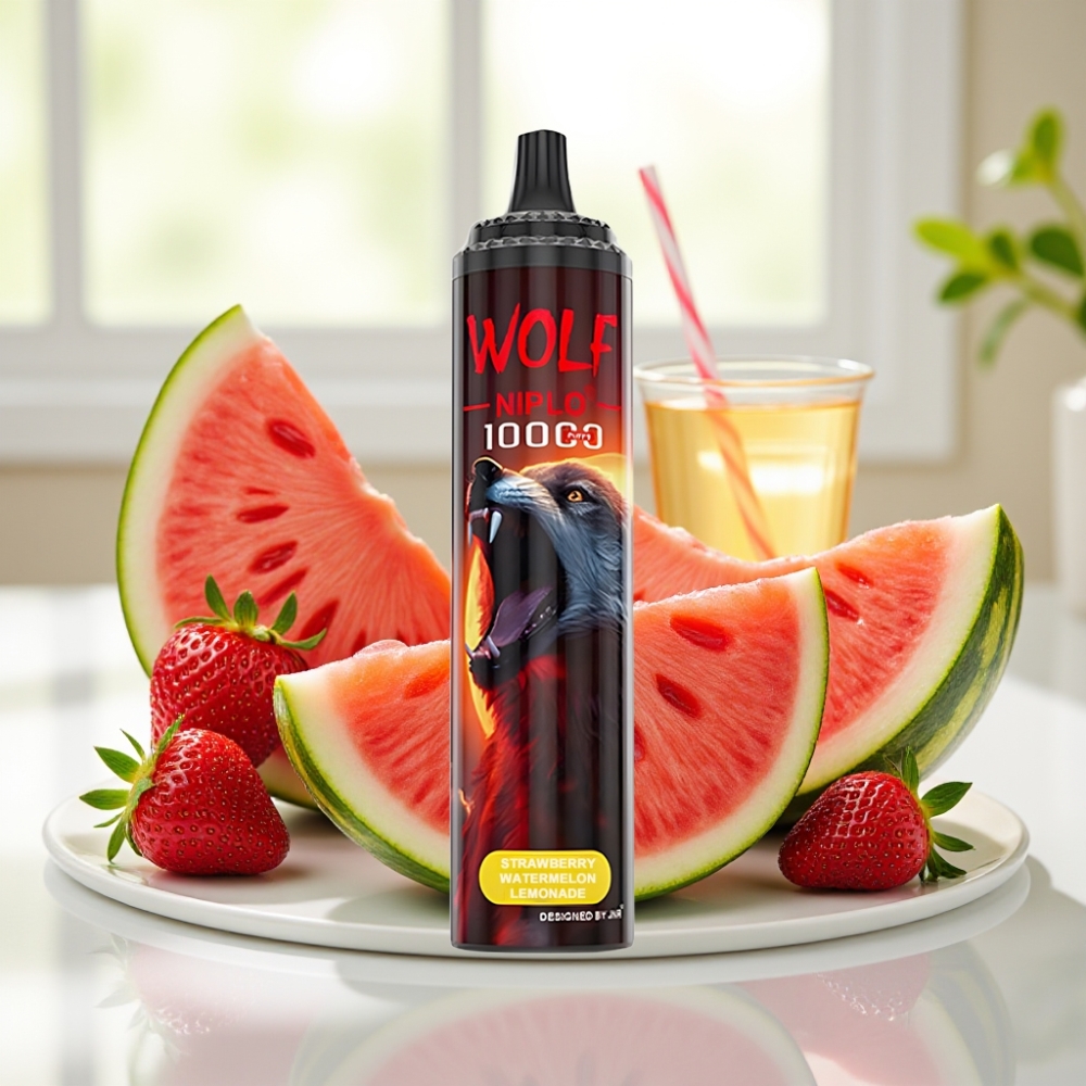 JNR Wolf Niplo 10000 Puffs Fresa Sandía Limonada 20ml Tipo-C