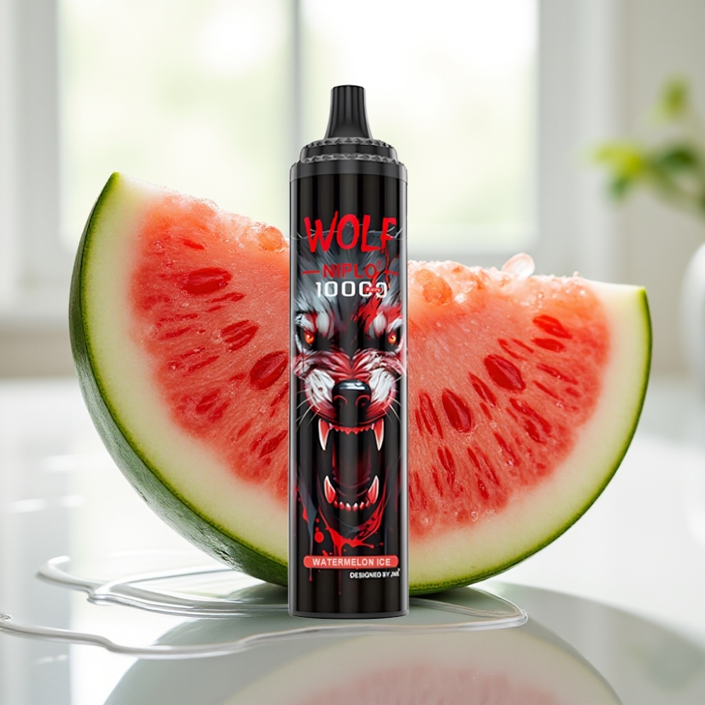 JNR Wolf Niplo 10000 Puffs Sandía Helada con Carga Rápida Type-C y 20ml