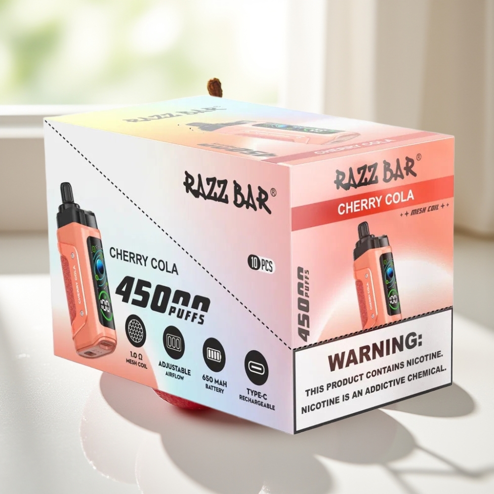 Razz Bar 45000 Puffs Ajustable Cereza Cola Vape Desechable