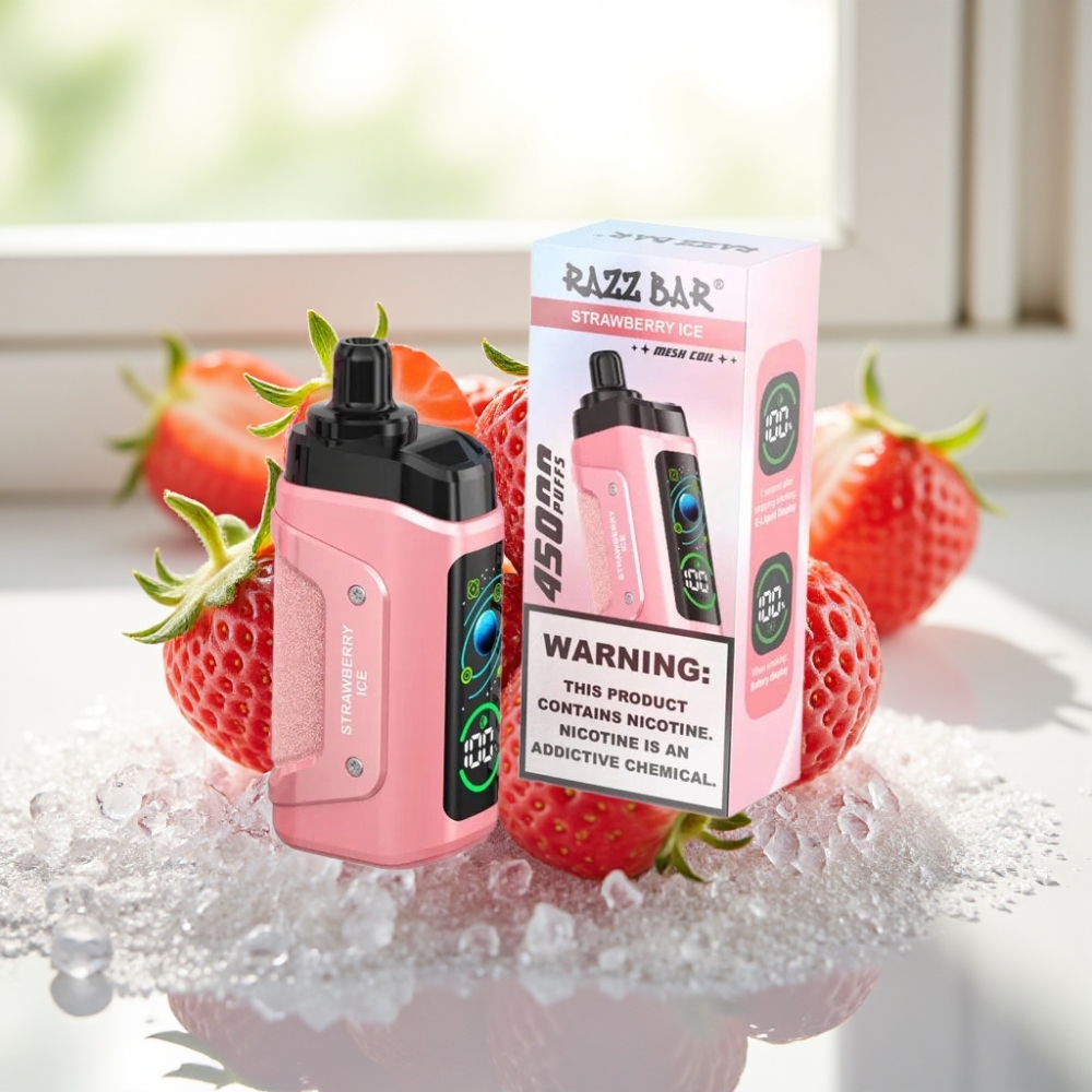 Razz Bar 45000 Puffs Disposable Vape Fresa Helada con Batería 650 mAh y Tipo-C Recargable