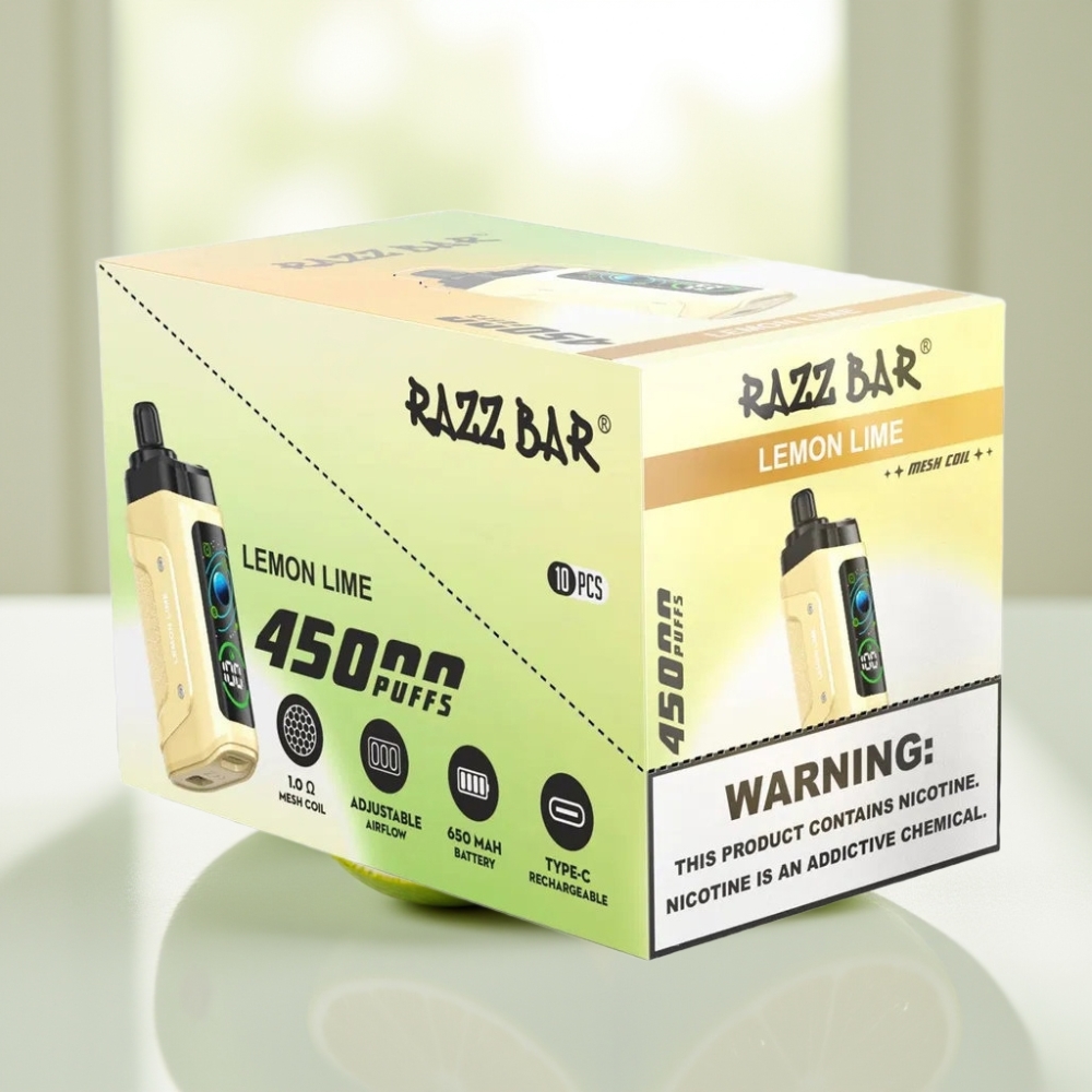 Razz Bar 45000 Puffs Disposable Vape Lima Limón Tipo-C Recargable 650 mAh