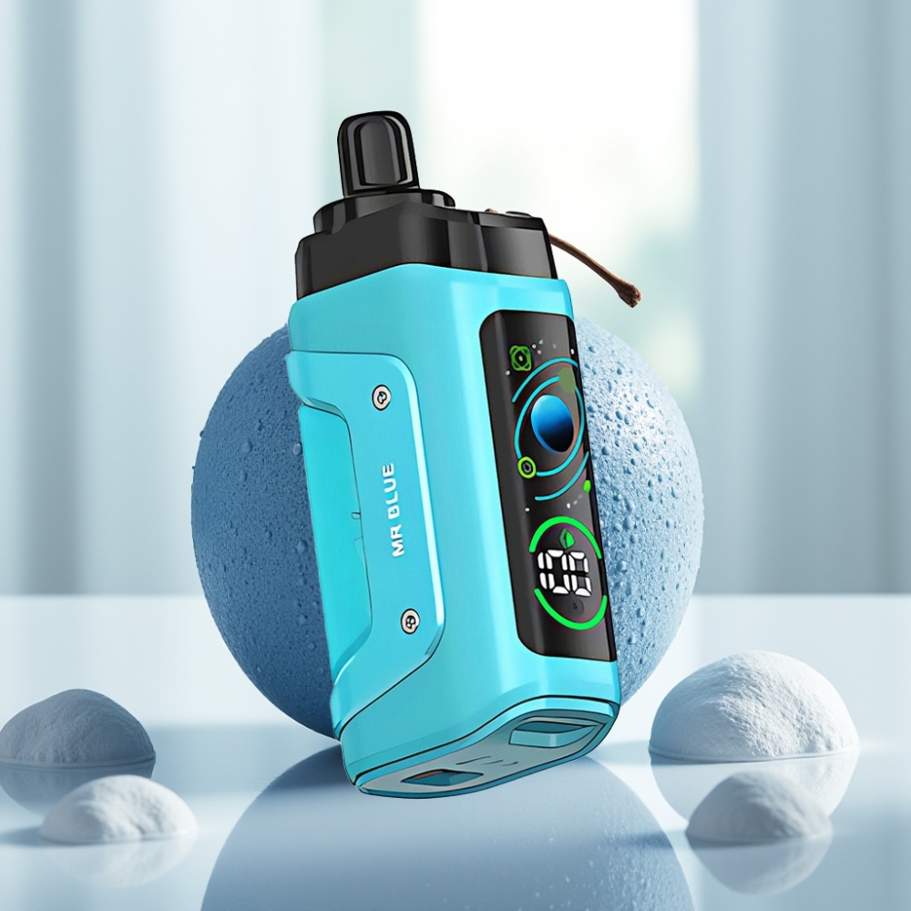 Razz Bar 45000 Puffs Disposable Vape Mr Azul con Bobina Mesh 1.0 Ohm y Flujo de Aire Ajustable