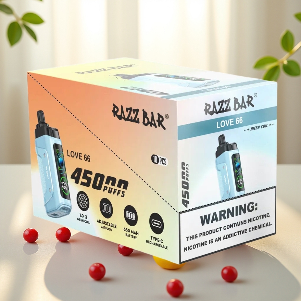Razz Bar Disposable Vape Amor 66 45000 Puffs 1.0 Ohm Mesh Coil