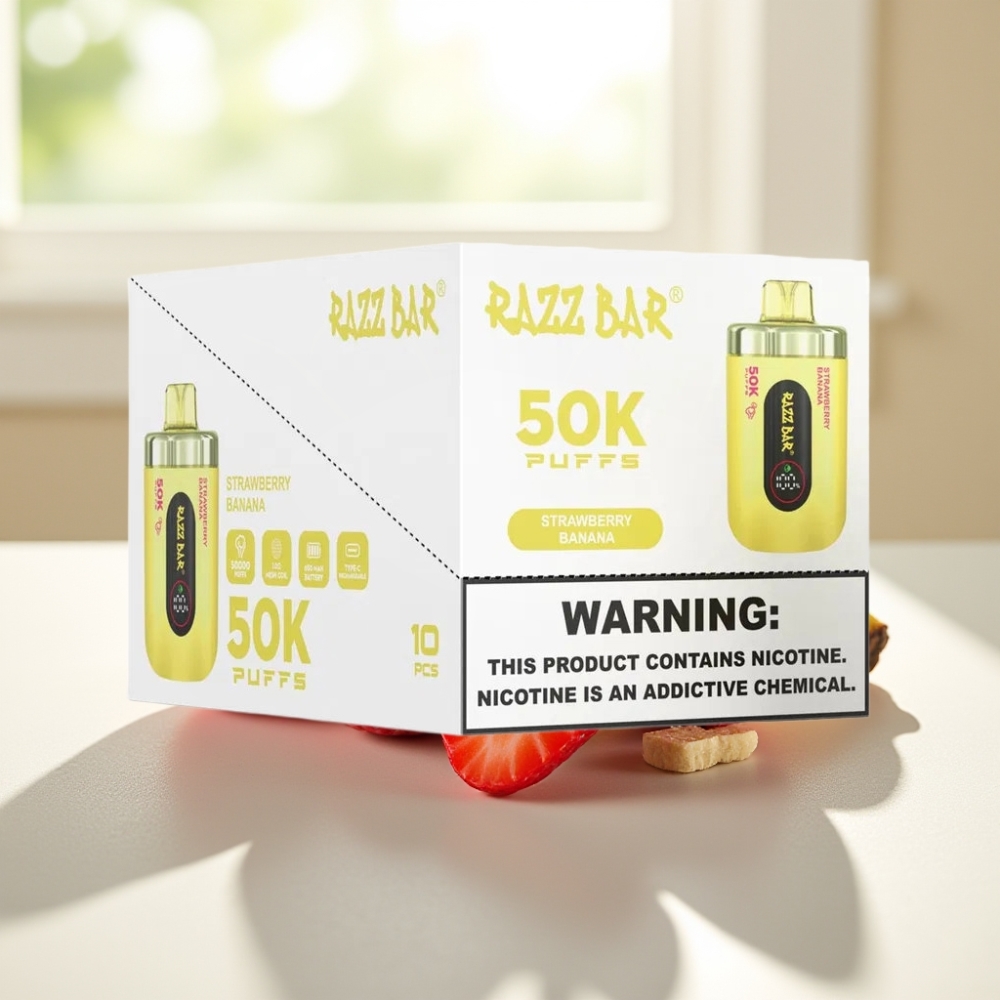 Razz Bar 50K Puffs Disposable Vape Fresa Banana 50000 Puffs 650 Mah