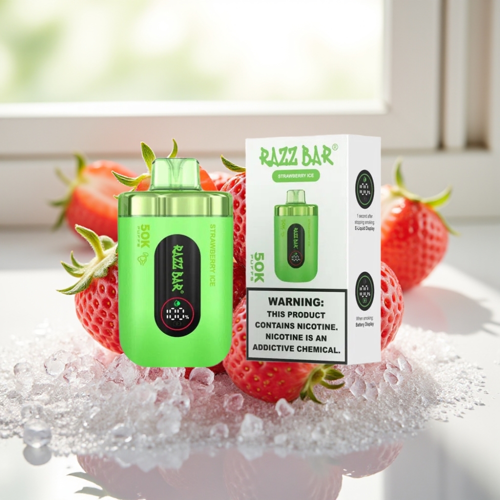 Razz Bar 50K Puffs Disposable Vape Fresa Helada 50000 Puffs 650 Mah Recargable