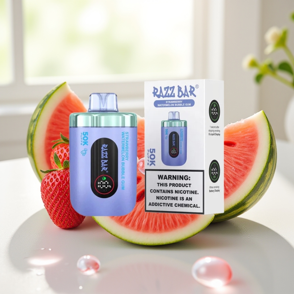 Razz Bar 50K Puffs Disposable Vape Fresa Sandía Chicle 50K Puffs 650 Mah Recargable