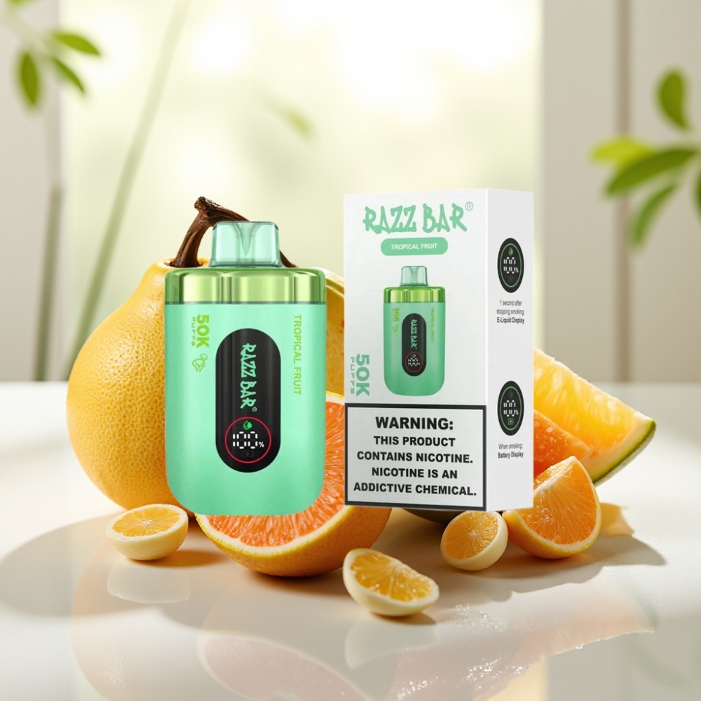 Razz Bar 50K Puffs Disposable Vape Fruta Tropical 650 Mah Tipo-C Recargable