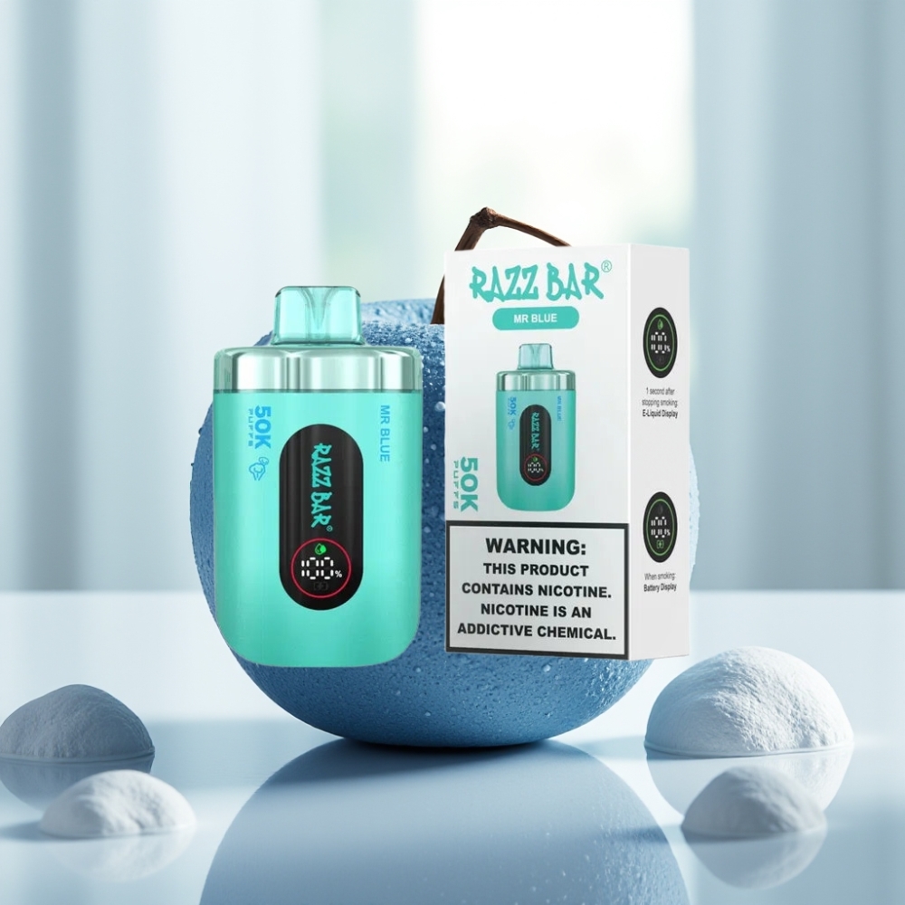 Razz Bar 50K Puffs Disposable Vape Mr Azul 650 Mah Tipo-C