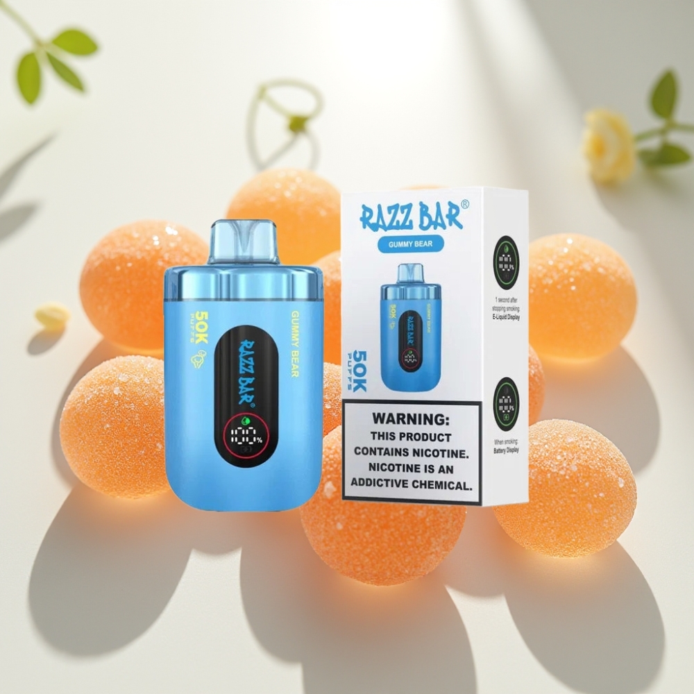 Razz Bar 50K Puffs Disposable Vape Osito de Goma Recargable Tipo-C 650mAh